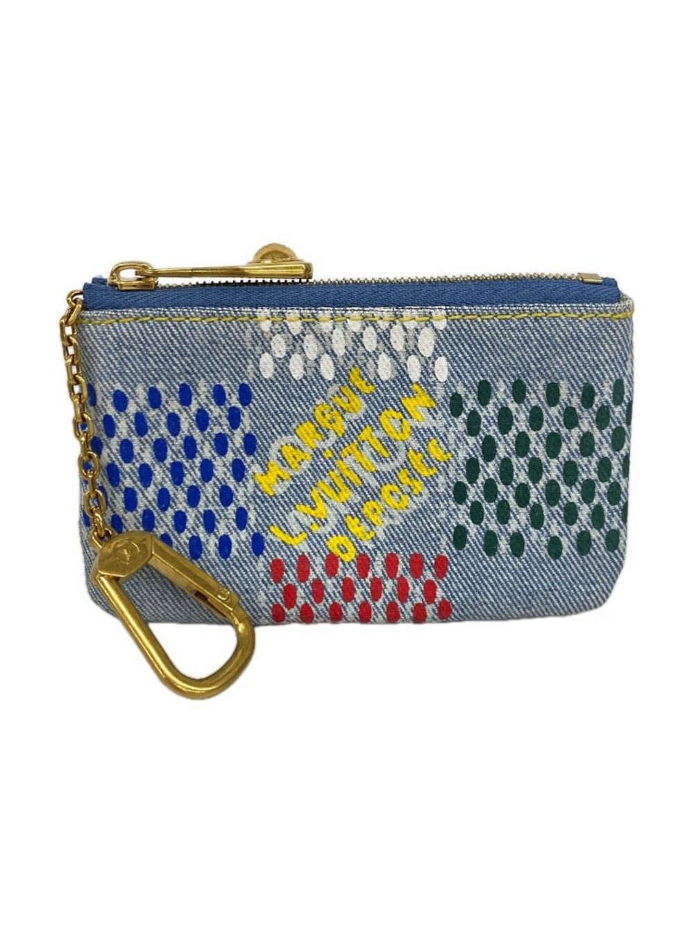 Louis Vuitton Coin Purse LV Birds Damier Denim Pochette Cles Blue